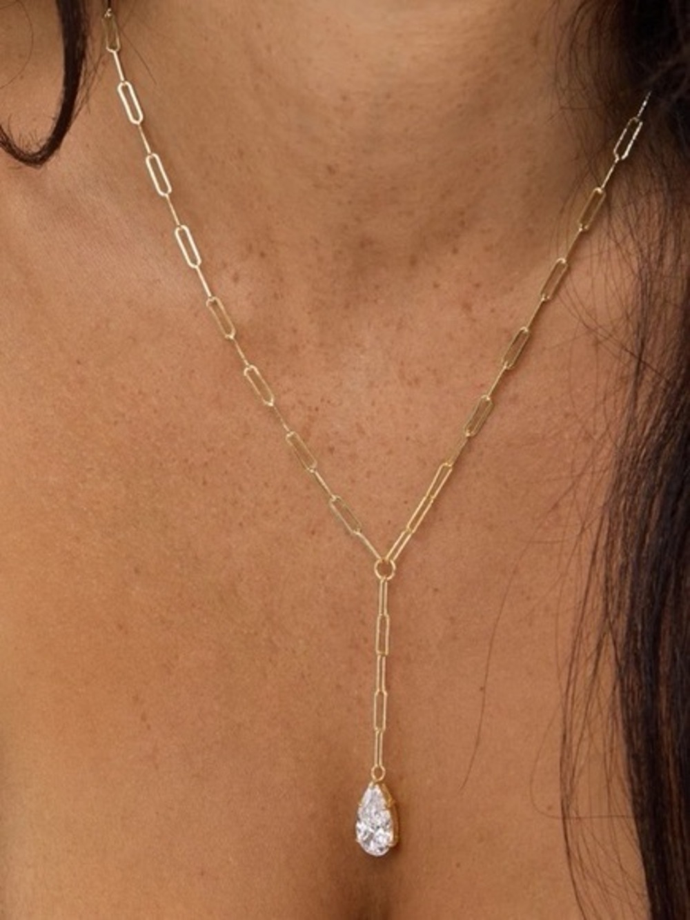 New Melinda Maria Baby Samantha Teardrop Lariat Necklace Gold $108